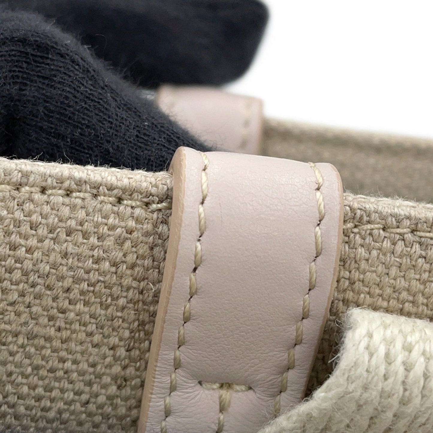 Chloé Woody, Beige, "CANVAS, LEATHER", tote