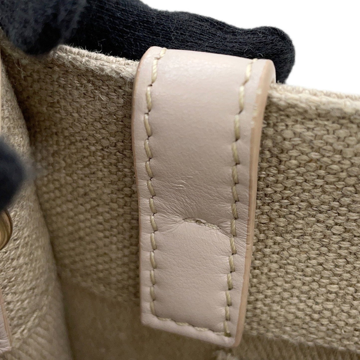 Chloé Woody, Beige, "CANVAS, LEATHER", tote
