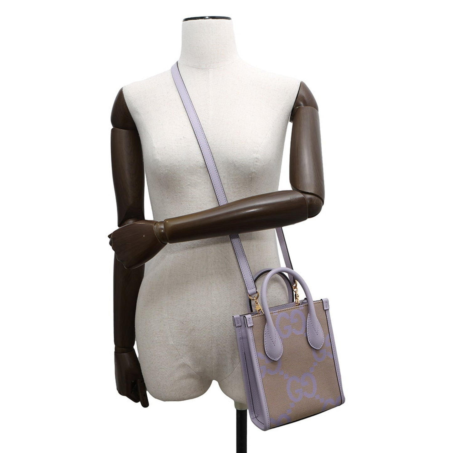 Gucci Interlocking G, Beige, "CANVAS, LEATHER", handbag