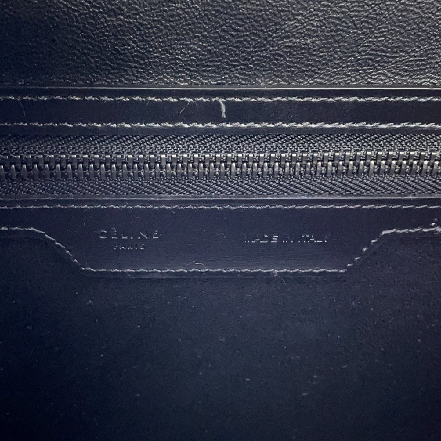 Céline Luggage, Blue, "CANVAS, LEATHER", tote