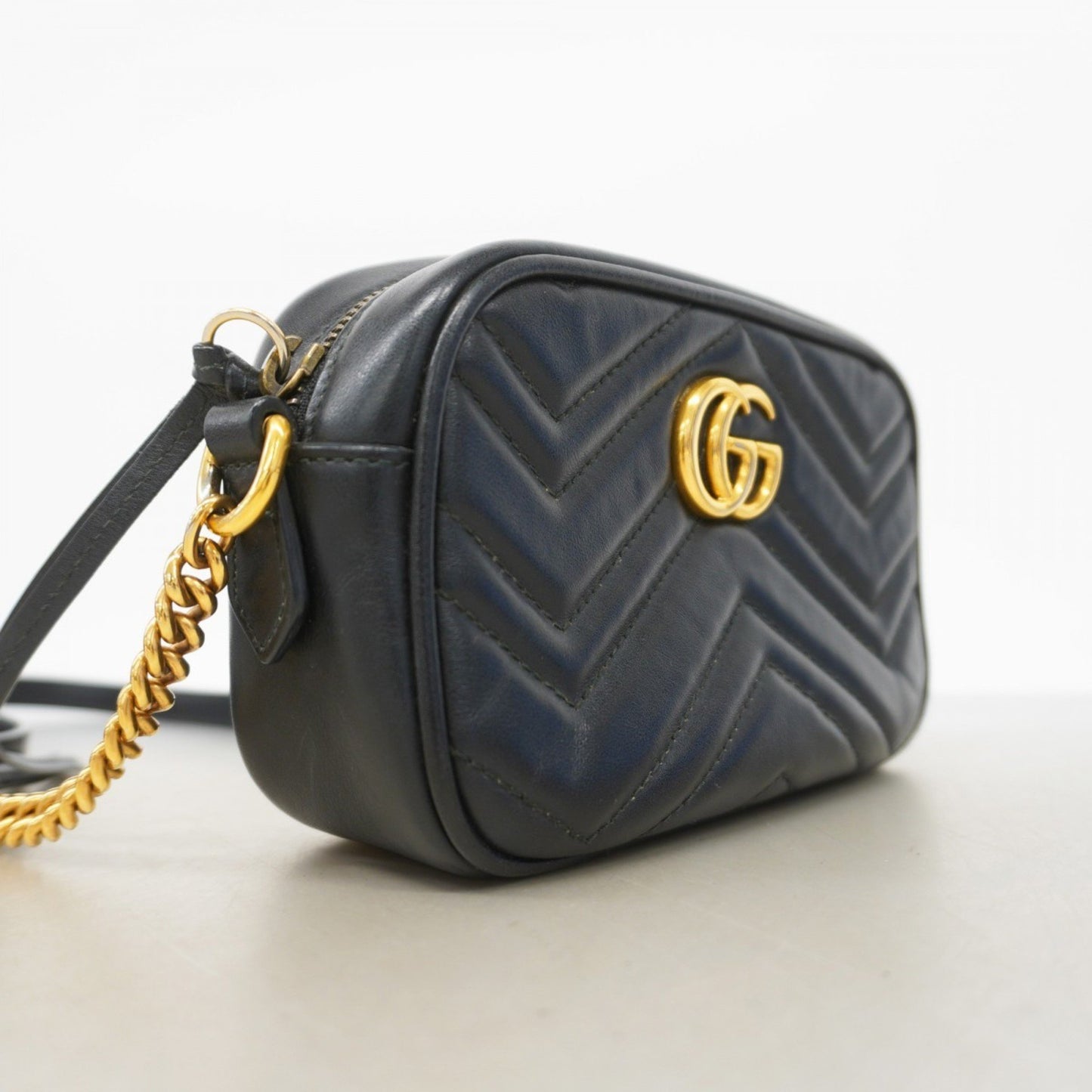 Gucci Marmont, Black, Leather, shoulder
