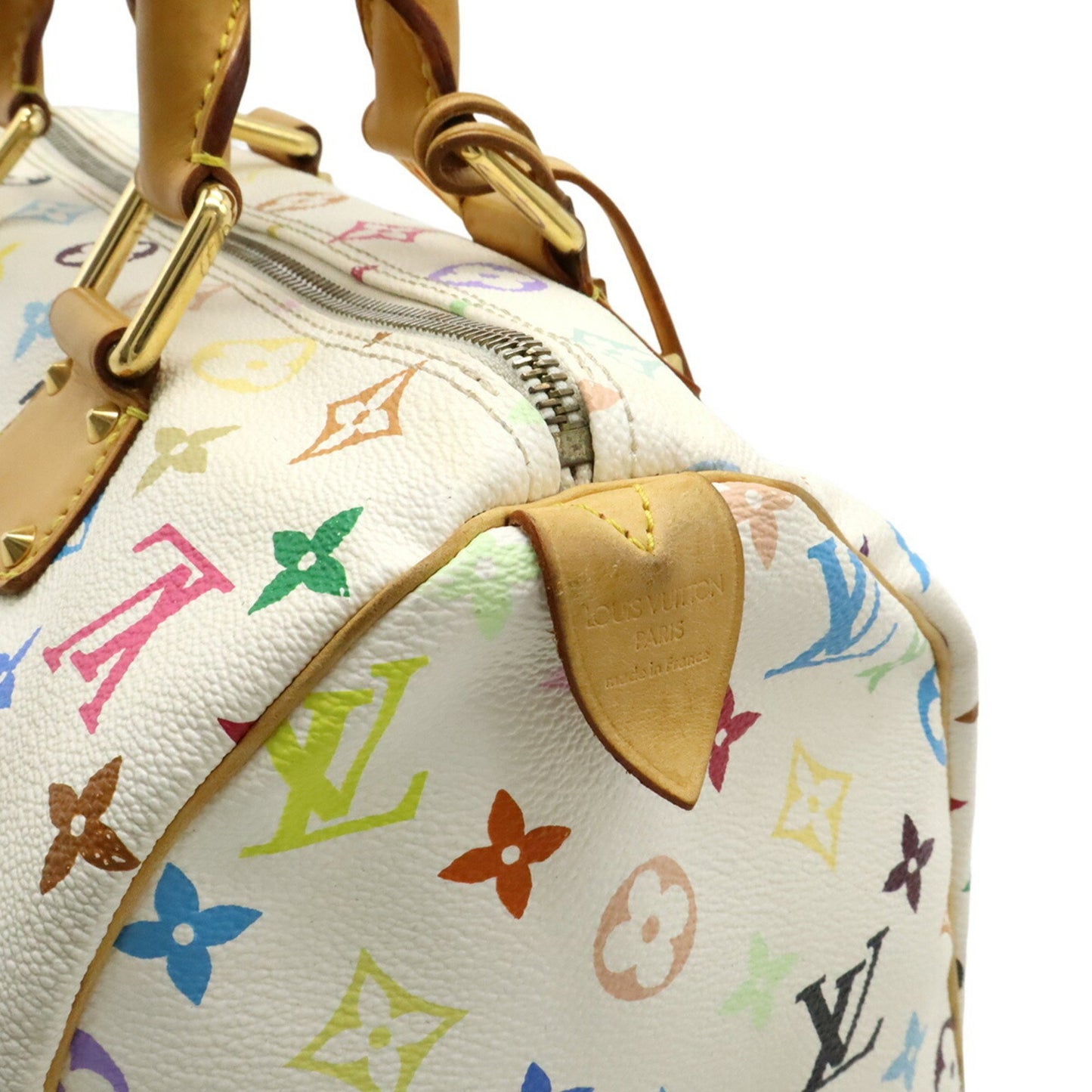 Louis Vuitton Speedy 30, White, Canvas, handbag