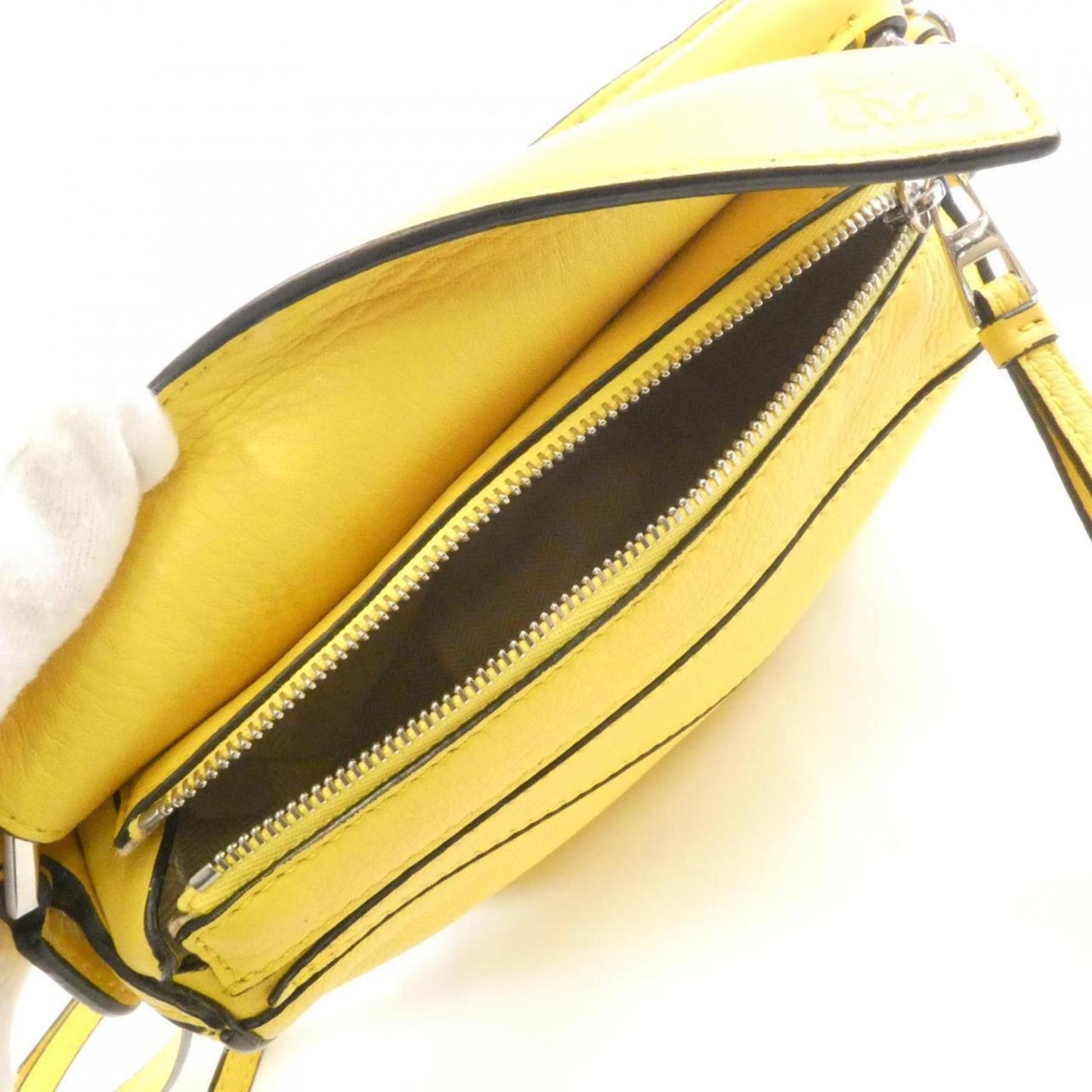 Loewe Puzzle, Yellow, Leather, handbag