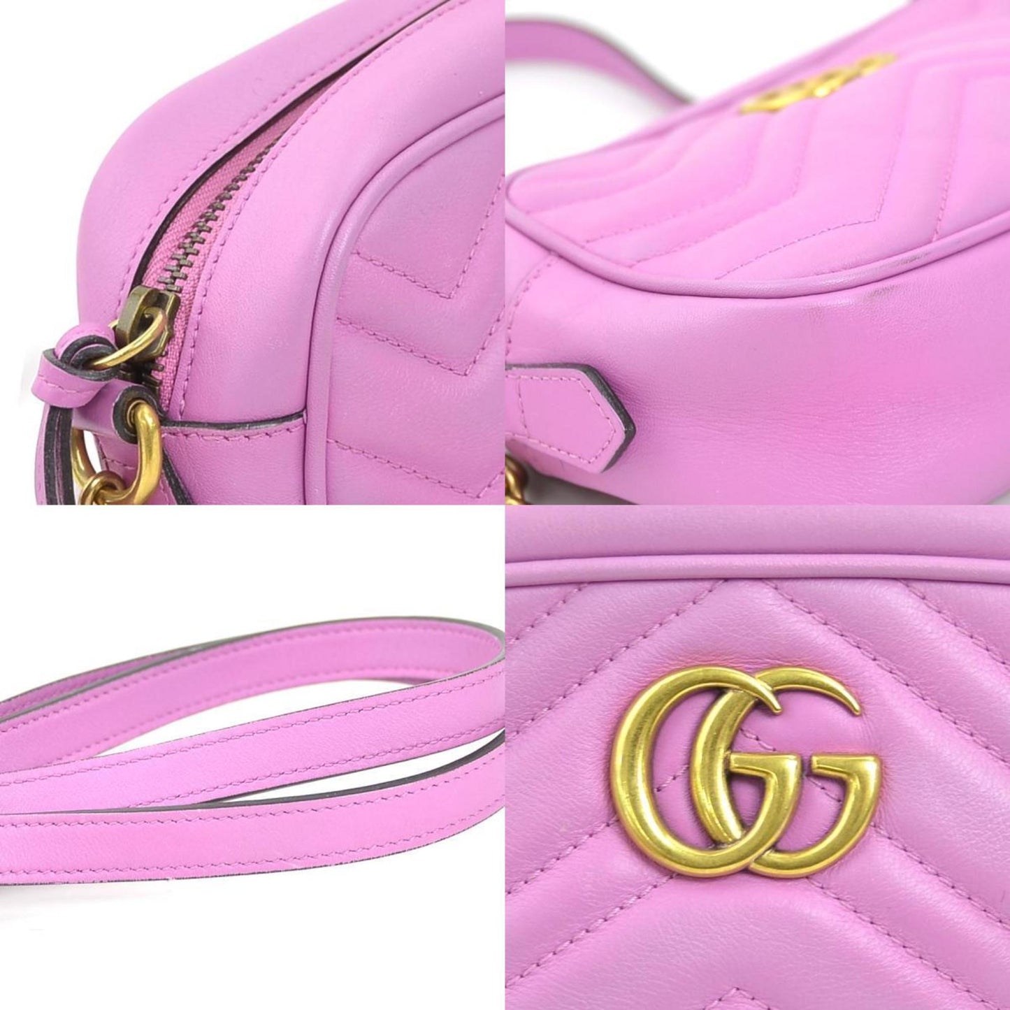 Gucci Marmont, Purple, Leather, shoulder