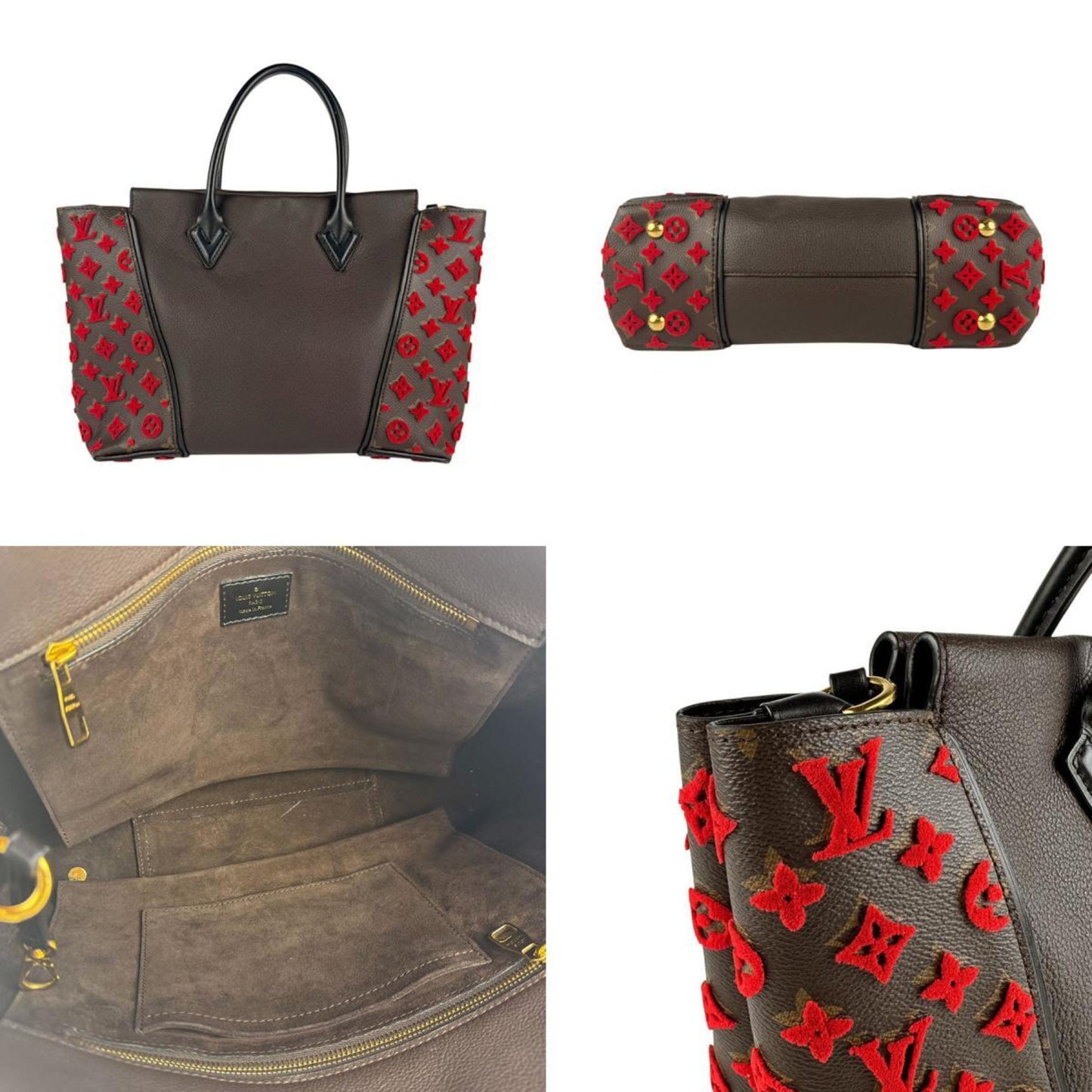 Louis Vuitton Tote W, Brown, Leather, tote