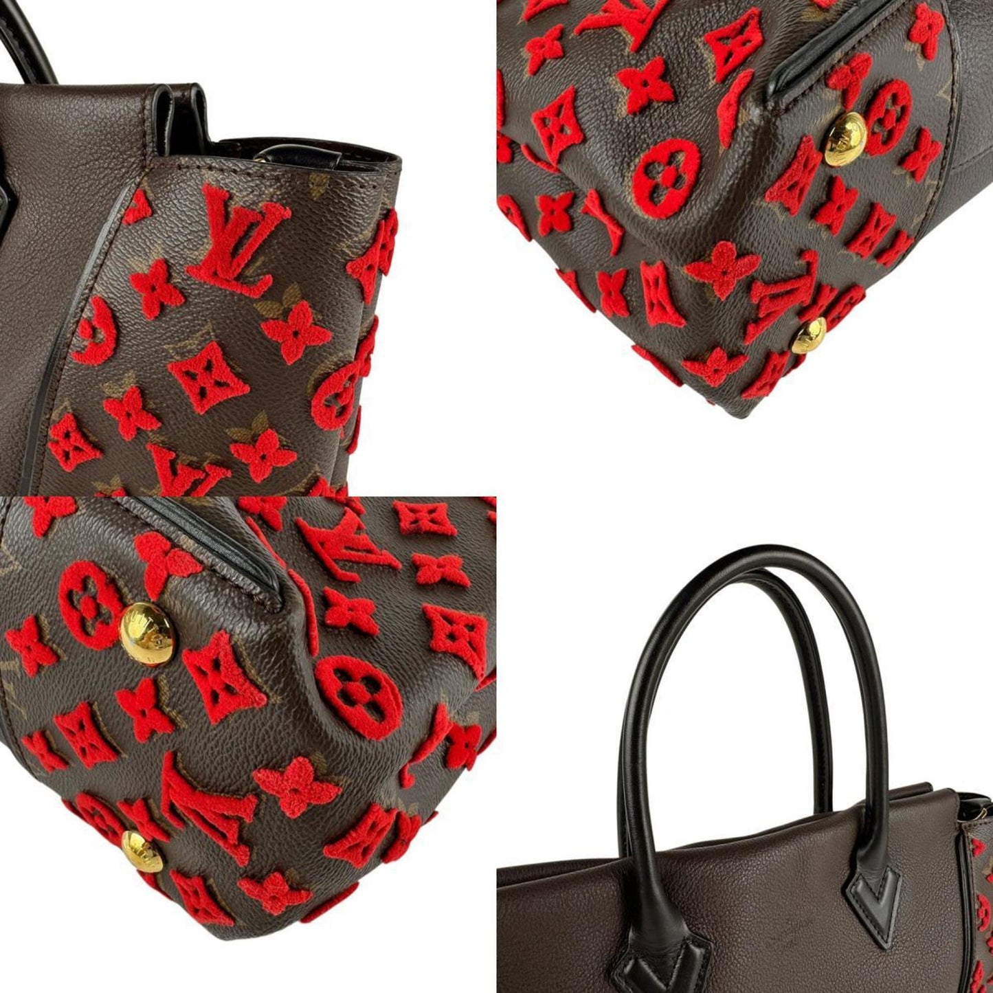 Louis Vuitton Tote W, Brown, Leather, tote