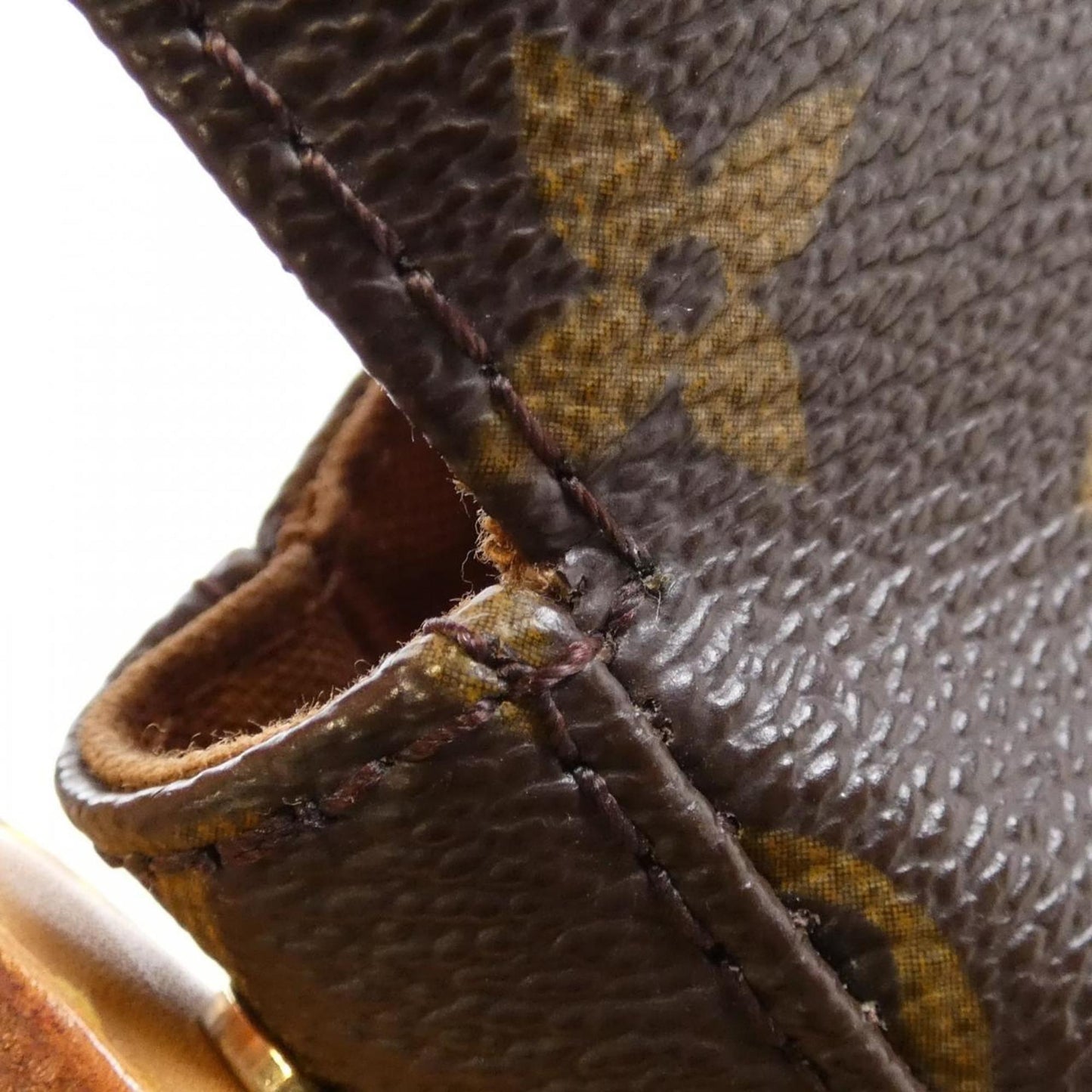 Louis Vuitton Mini looping, Brown, Canvas, shoulder