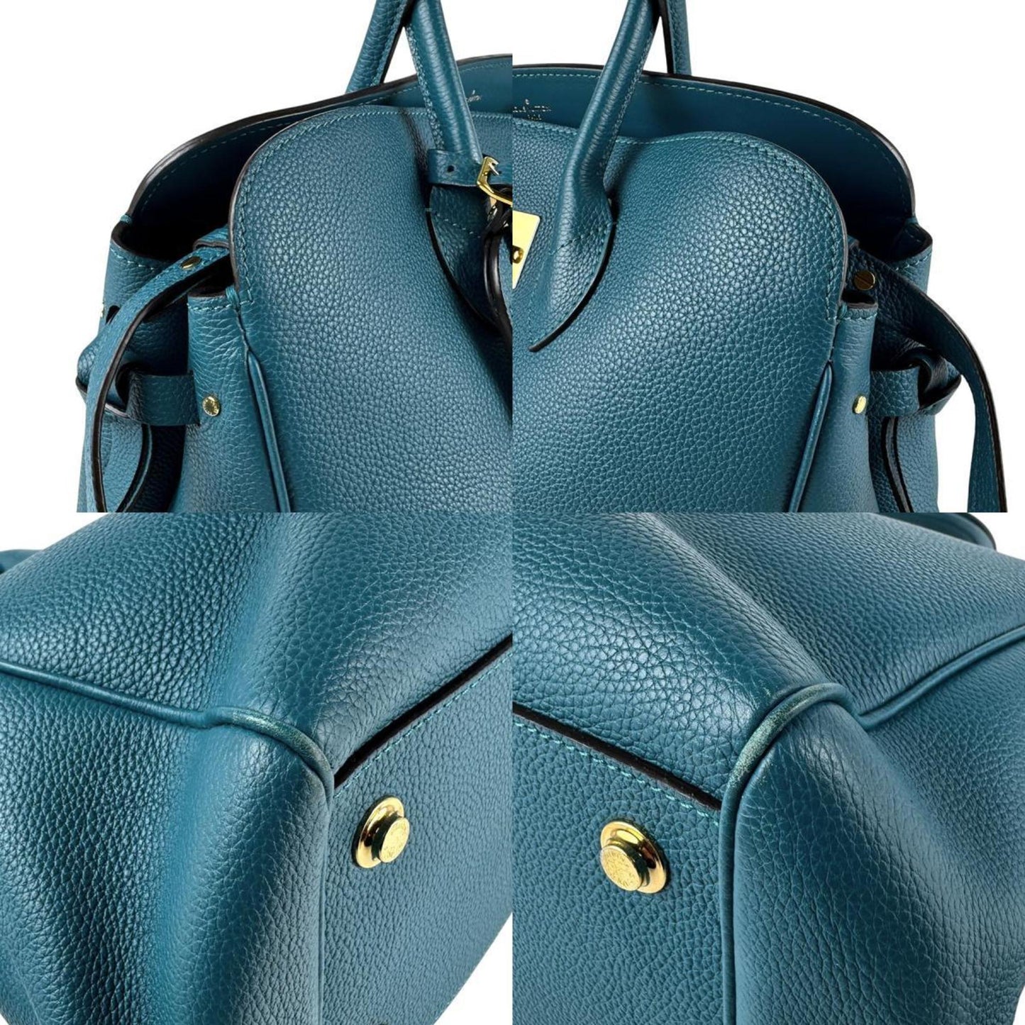 Louis Vuitton Milla, Blue, Leather, handbag