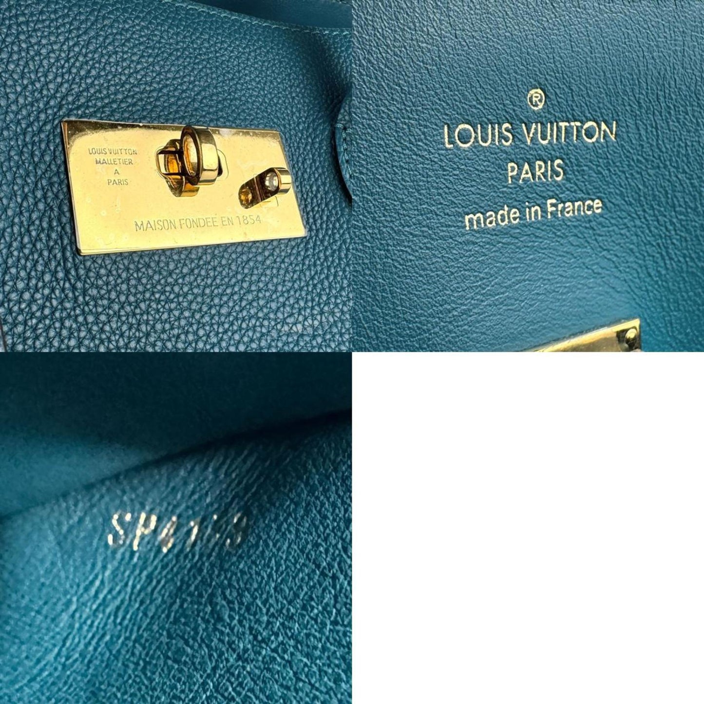 Louis Vuitton Milla, Blue, Leather, handbag