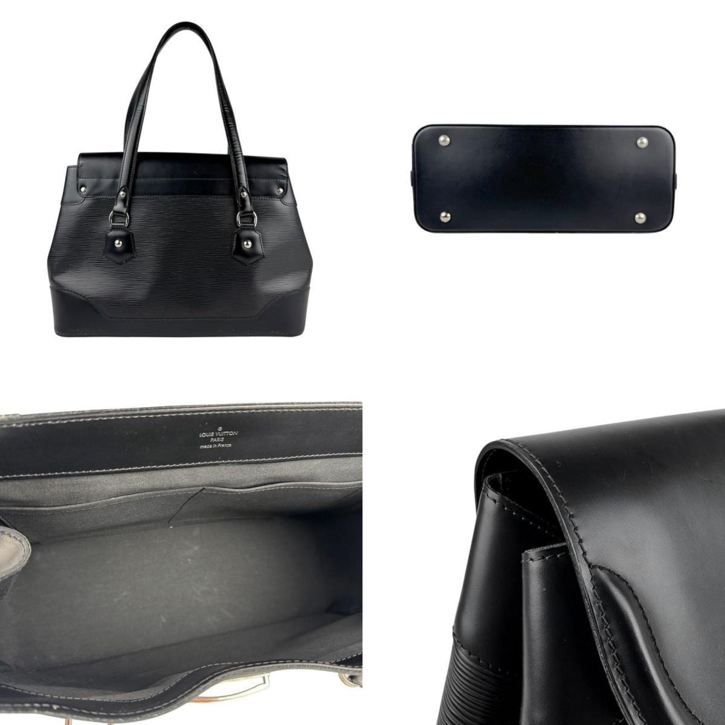 Louis Vuitton Bagatelle, Black, Leather, shoulder
