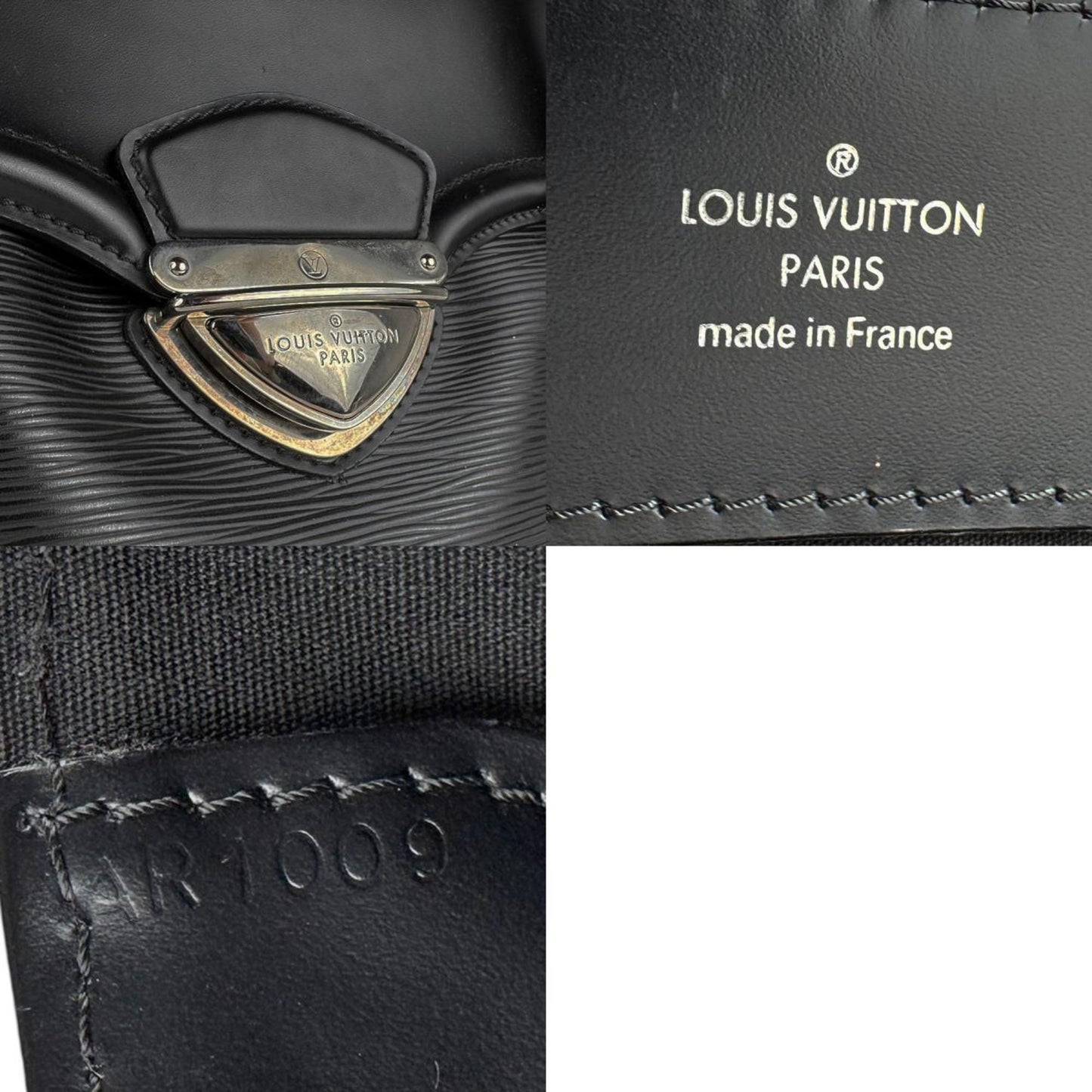 Louis Vuitton Bagatelle, Black, Leather, shoulder