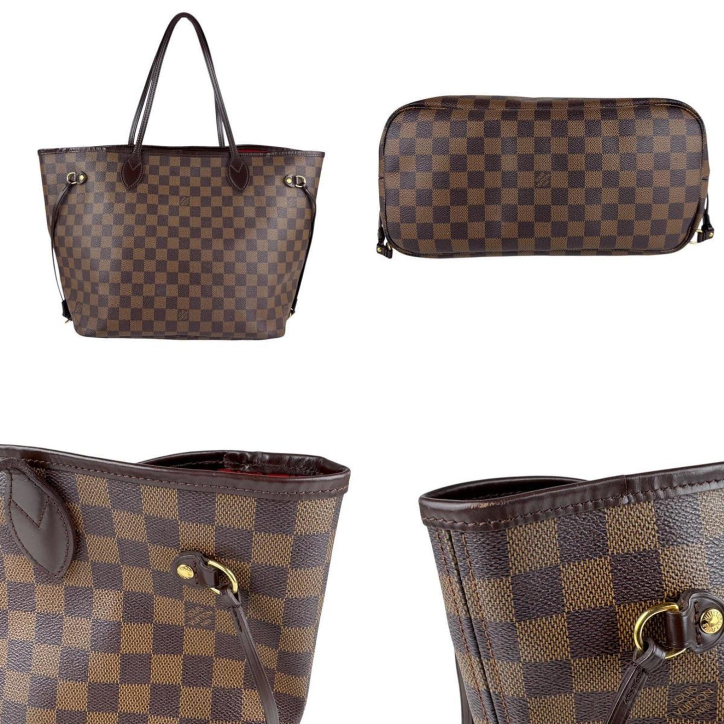 Louis Vuitton Neverfull MM, Brown, Canvas, tote
