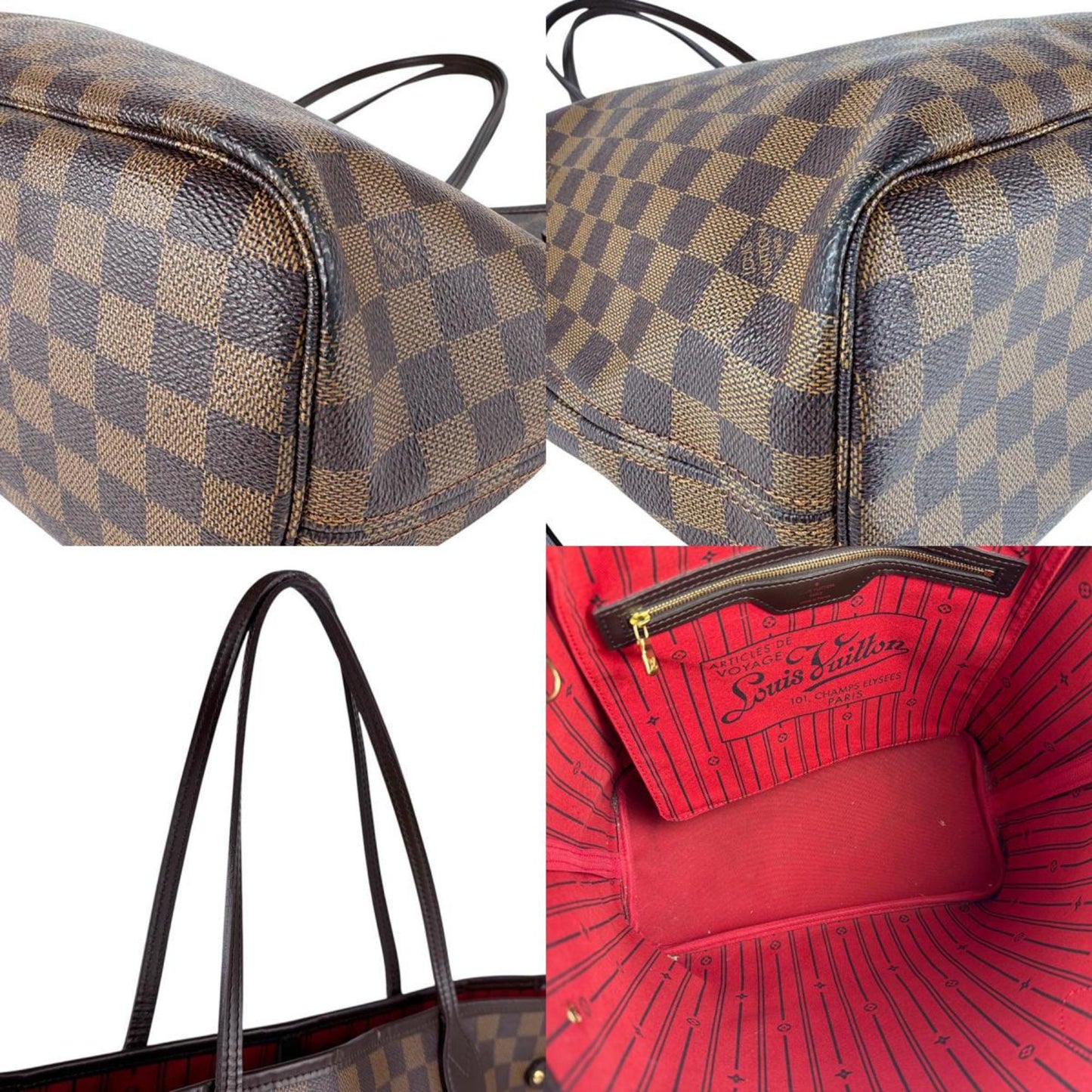 Louis Vuitton Neverfull MM, Brown, Canvas, tote