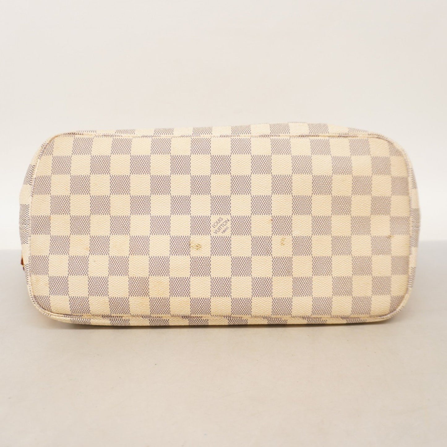 Louis Vuitton Neverfull MM, White, Canvas, tote