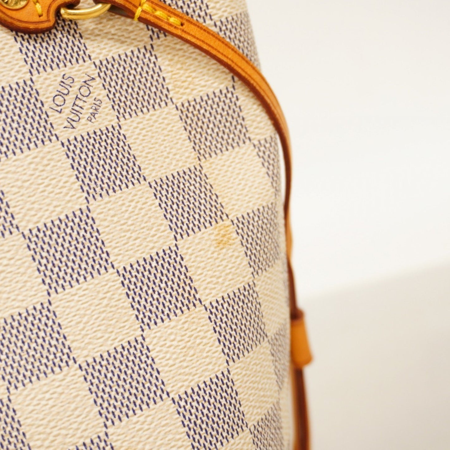 Louis Vuitton Neverfull MM, White, Canvas, tote