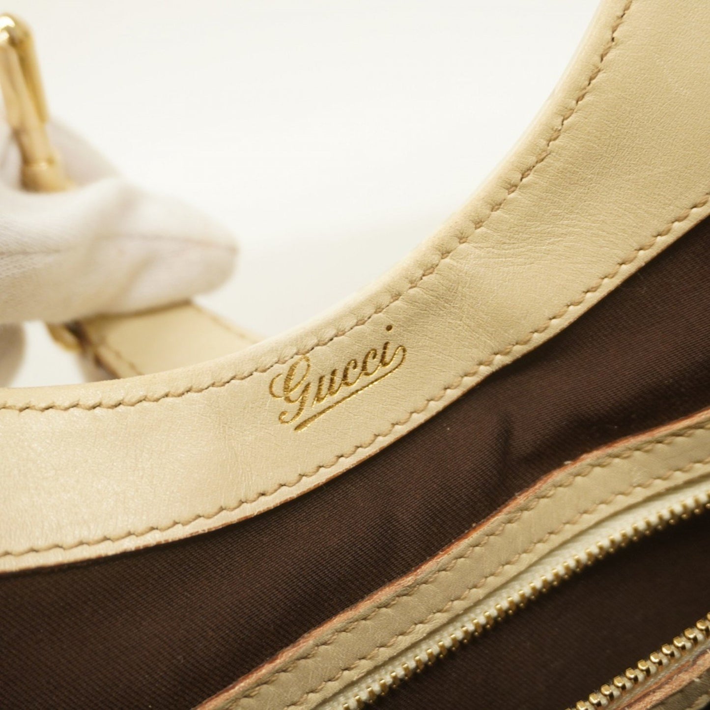 Gucci Jackie, Beige, Leather, shoulder