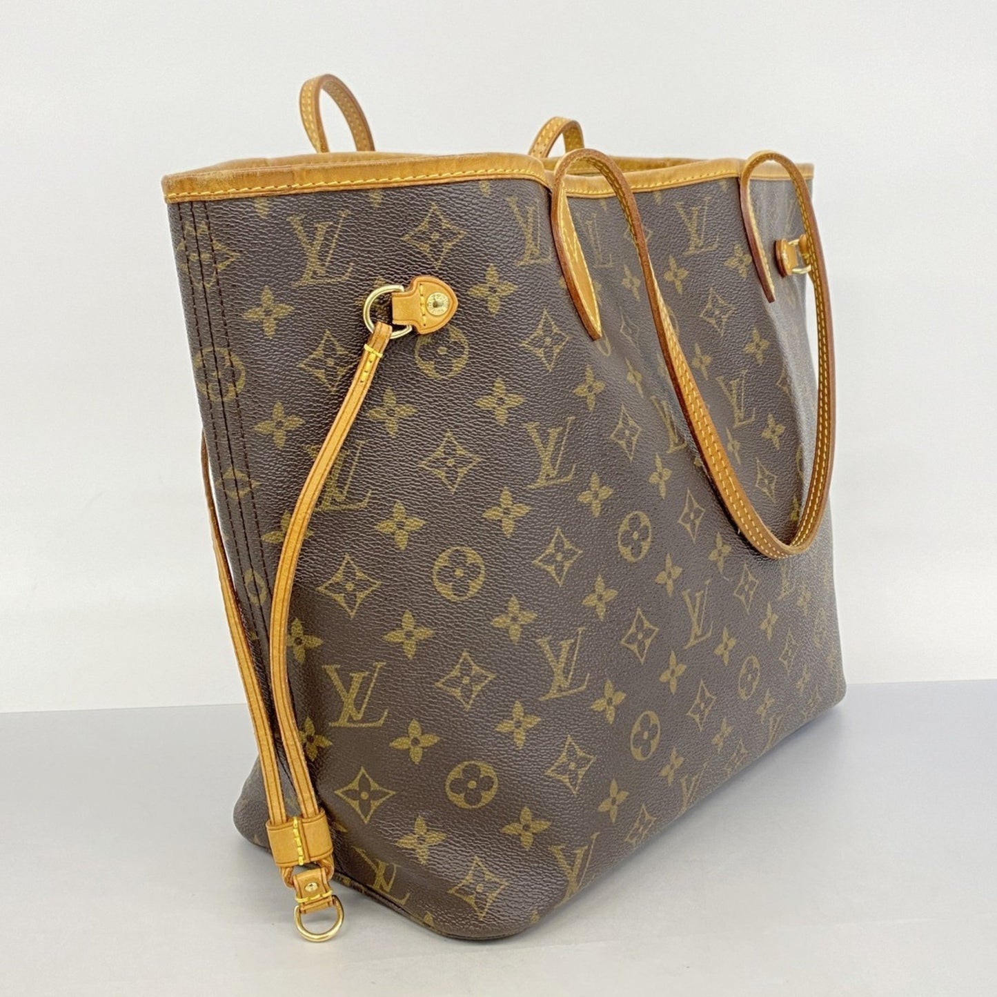 Louis Vuitton Neverfull MM, Brown, Canvas, tote
