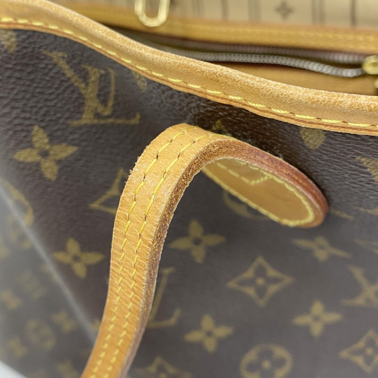 Louis Vuitton Neverfull MM, Brown, Canvas, tote