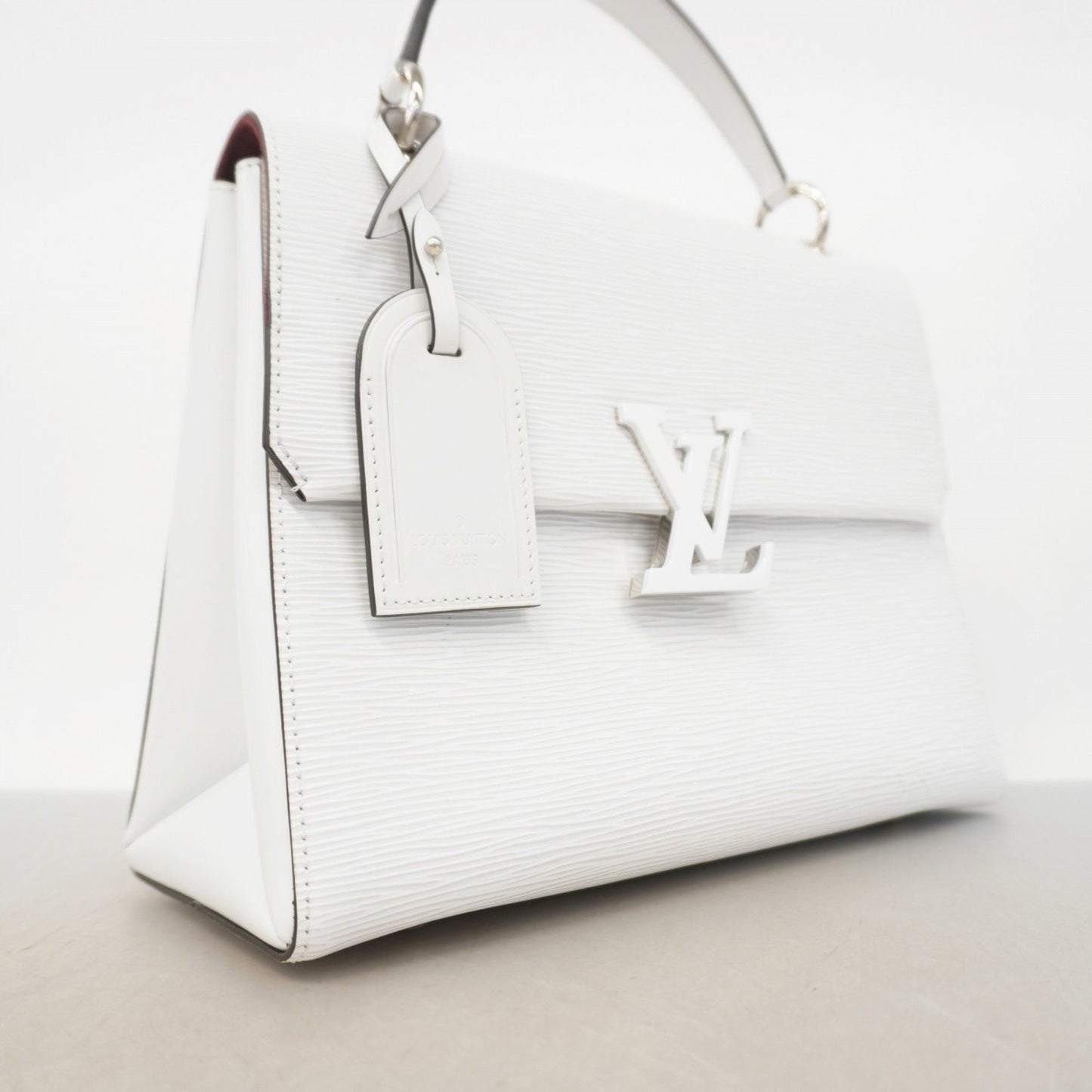 Louis Vuitton Grenelle, White, Leather, handbag