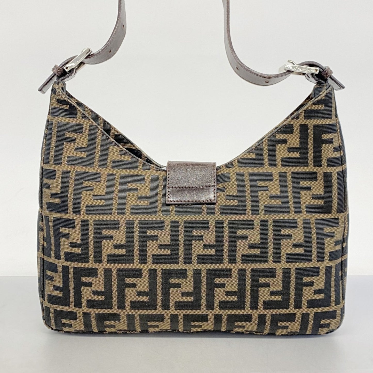 Fendi Zucca, Brown, Canvas, handbag