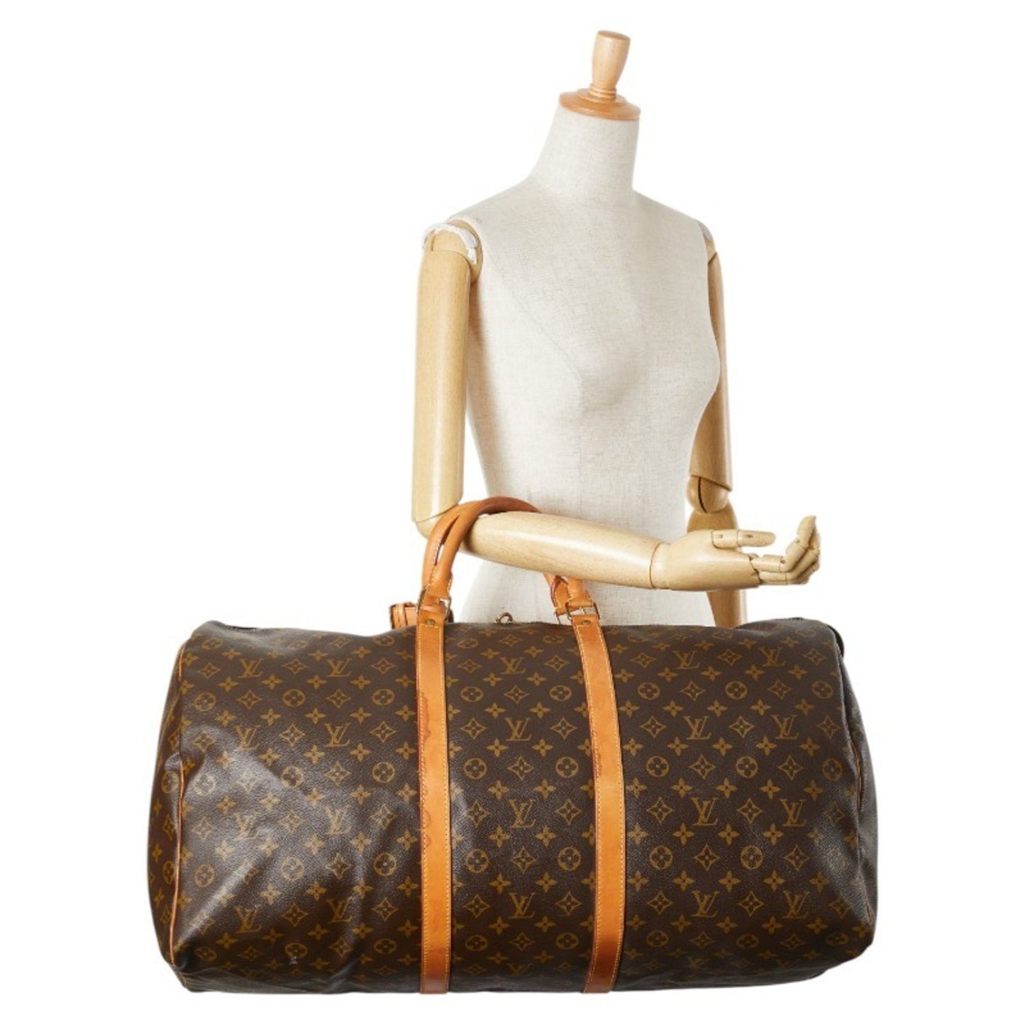 Louis Vuitton Keepall 60, Brown, Canvas, travel