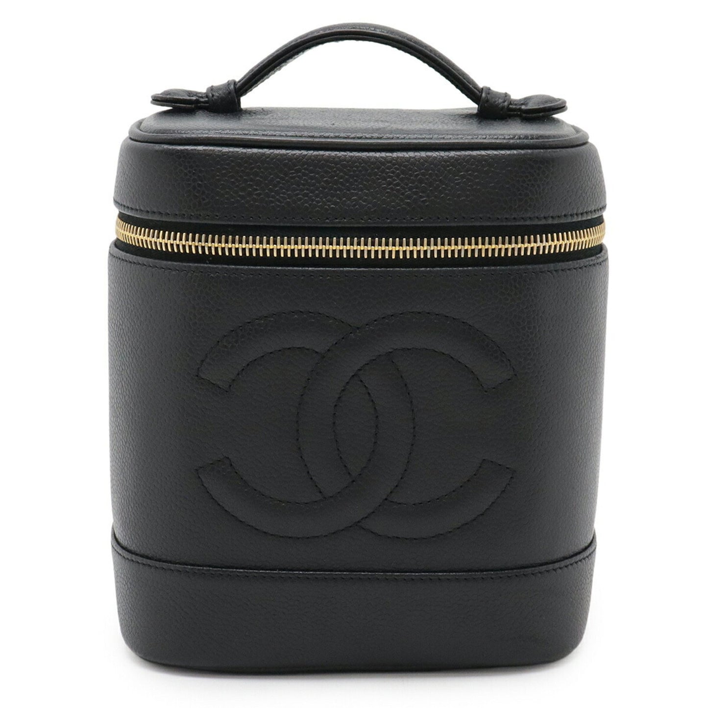 Chanel Vanity, Black, Leather, clutch