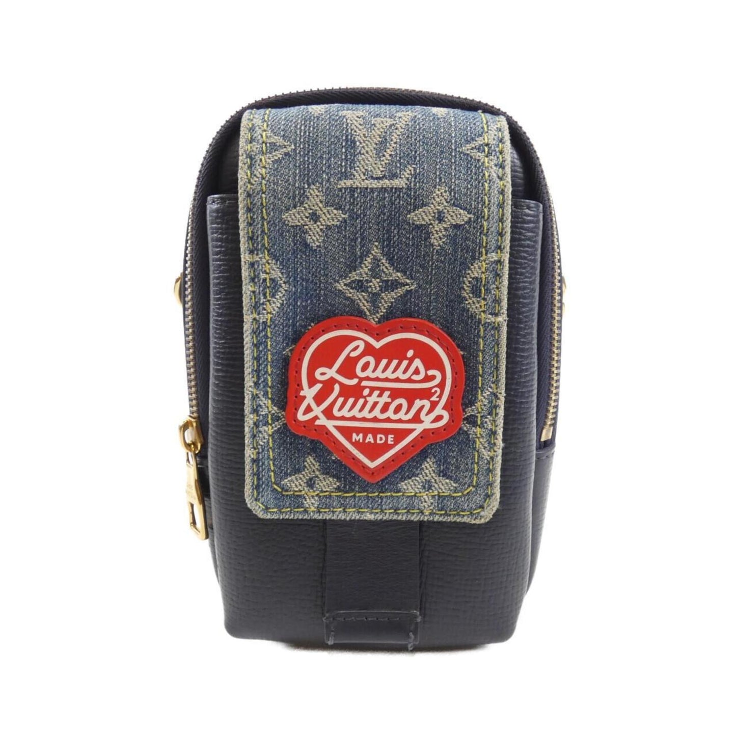 Louis Vuitton Iphone case, Navy, Leather, clutch