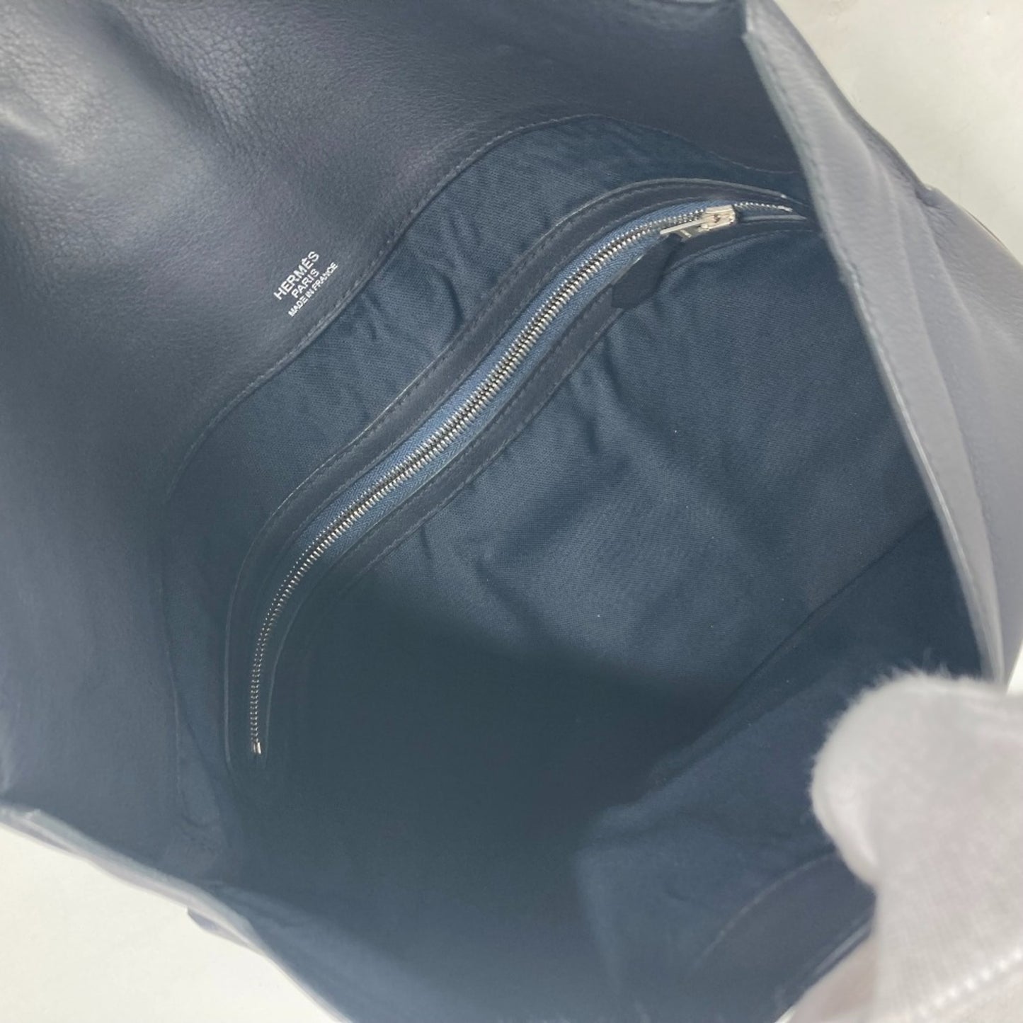 Hermès Cityslide, Navy, Leather, clutch