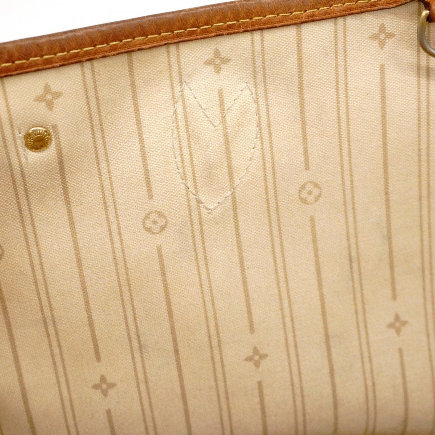 Louis Vuitton Neverfull PM, White, Canvas, tote