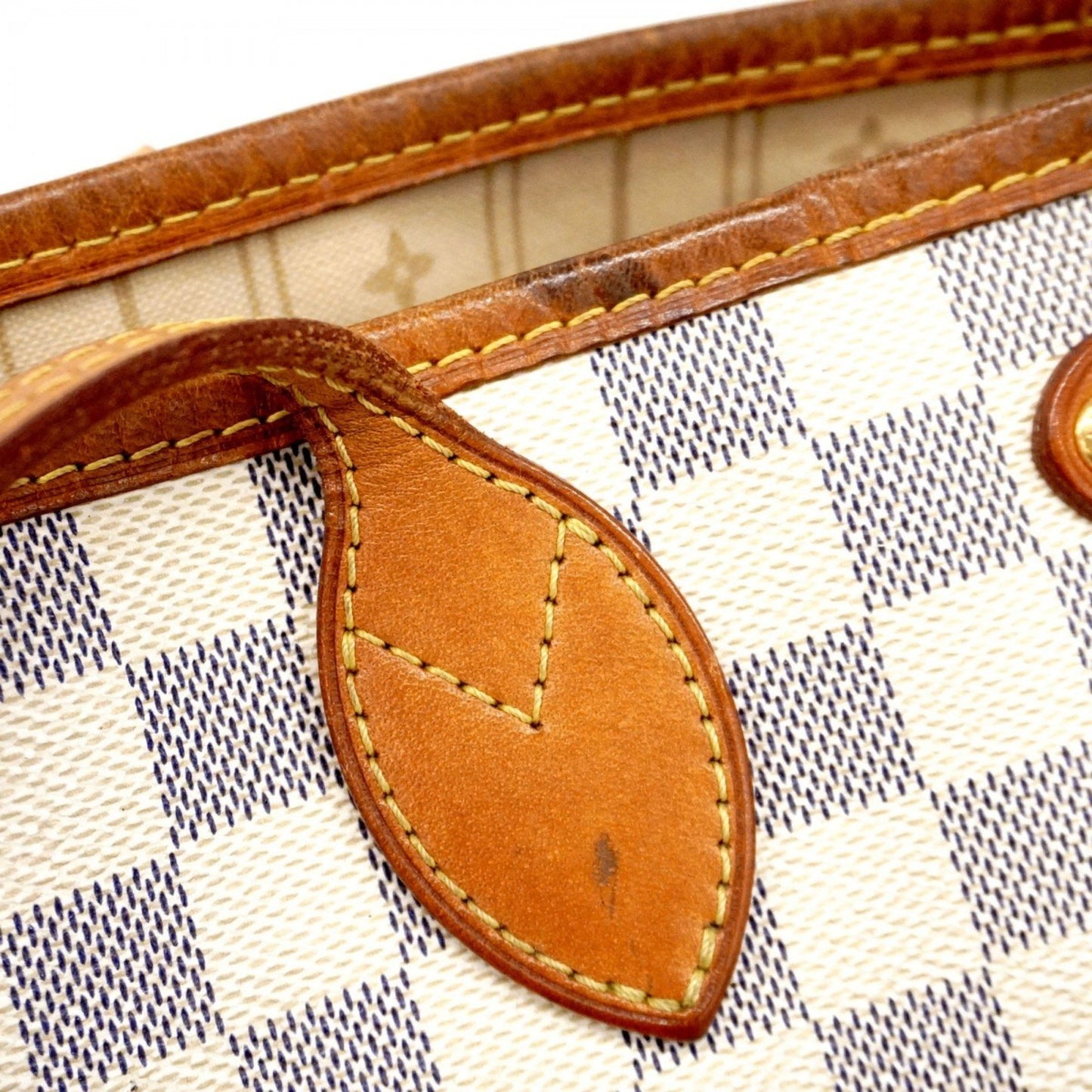 Louis Vuitton Neverfull PM, White, Canvas, tote