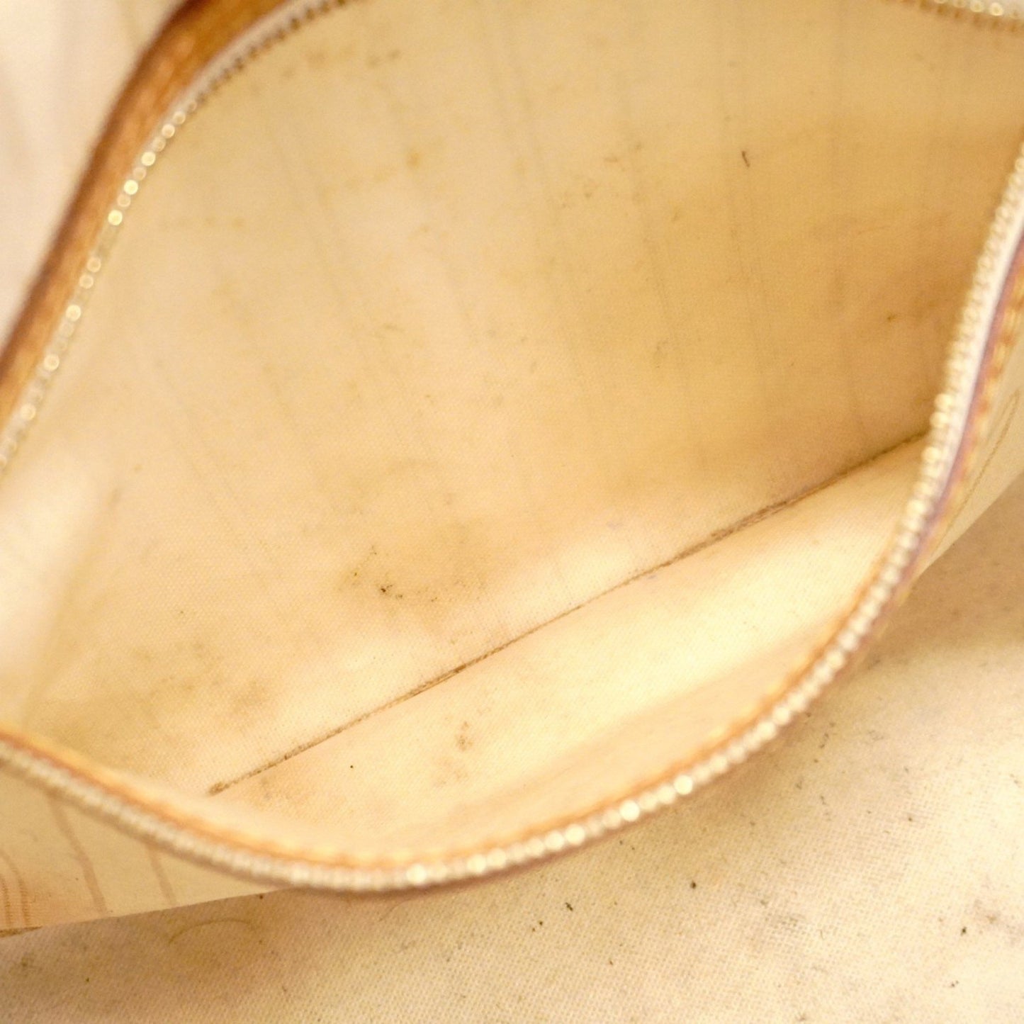 Louis Vuitton Neverfull PM, White, Canvas, tote