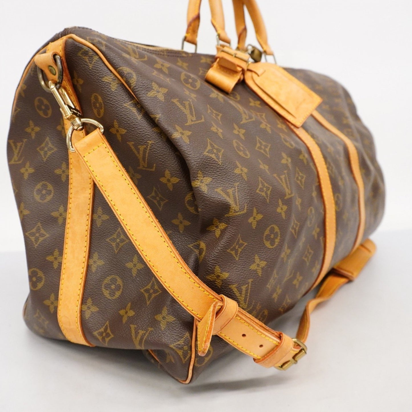Louis Vuitton Keepall Bandouliere 55, Brown, Canvas, travel