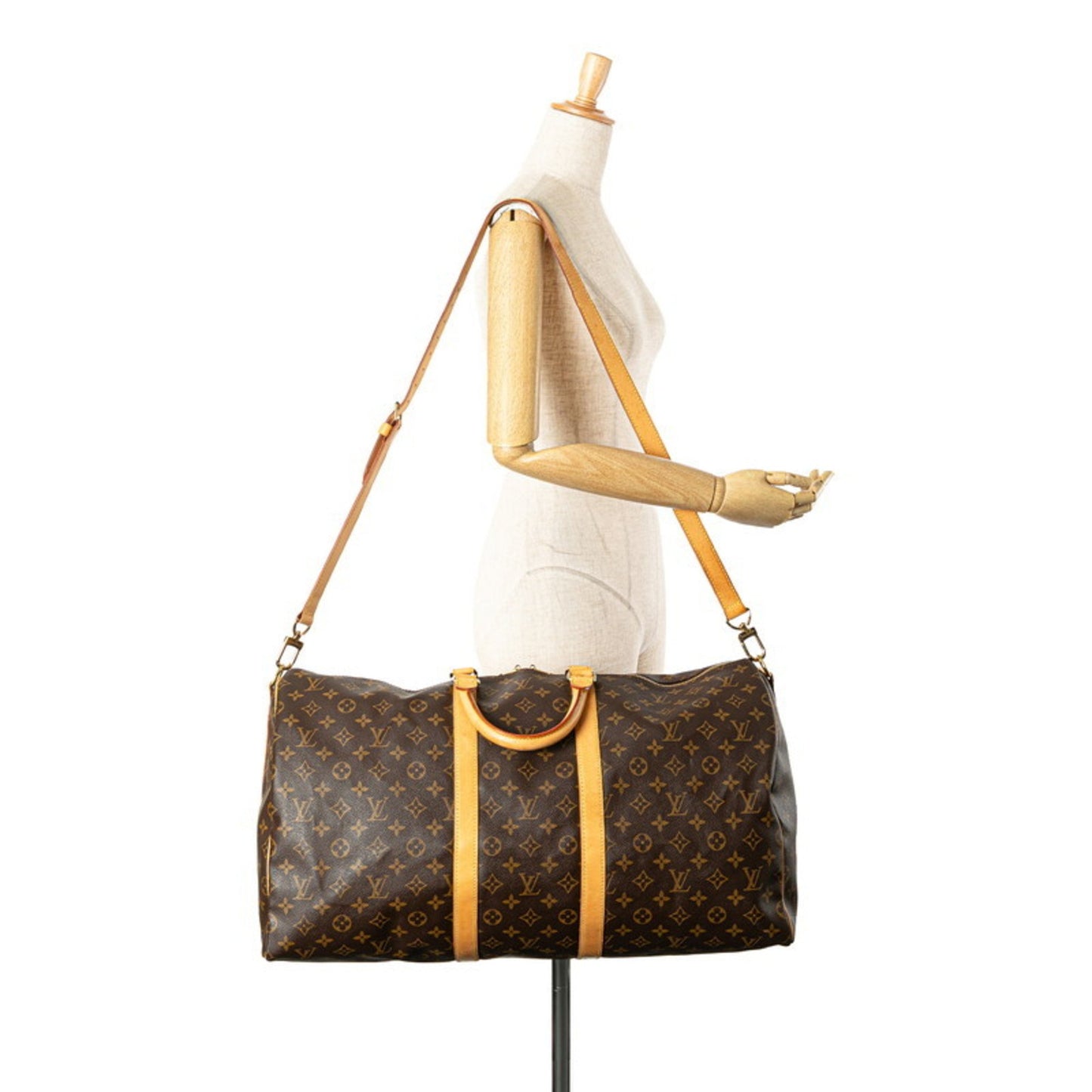 Louis Vuitton Keepall Bandouliere 55, Brown, Canvas, travel