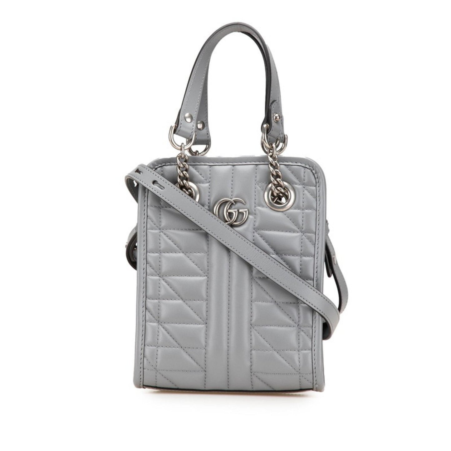 Gucci GG Marmont, Grey, Leather, handbag