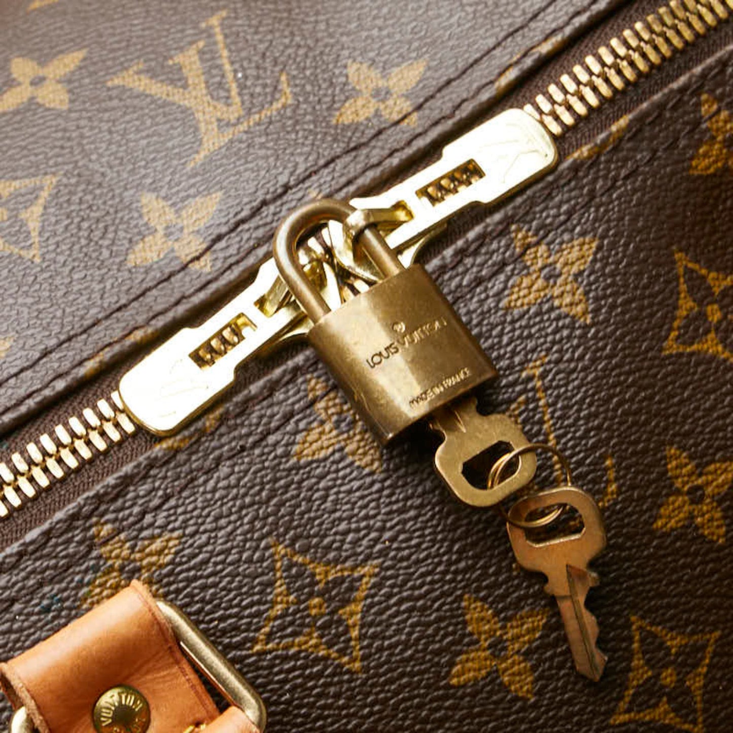Louis Vuitton Keepall Bandoulière 60, Brown, Canvas, travel