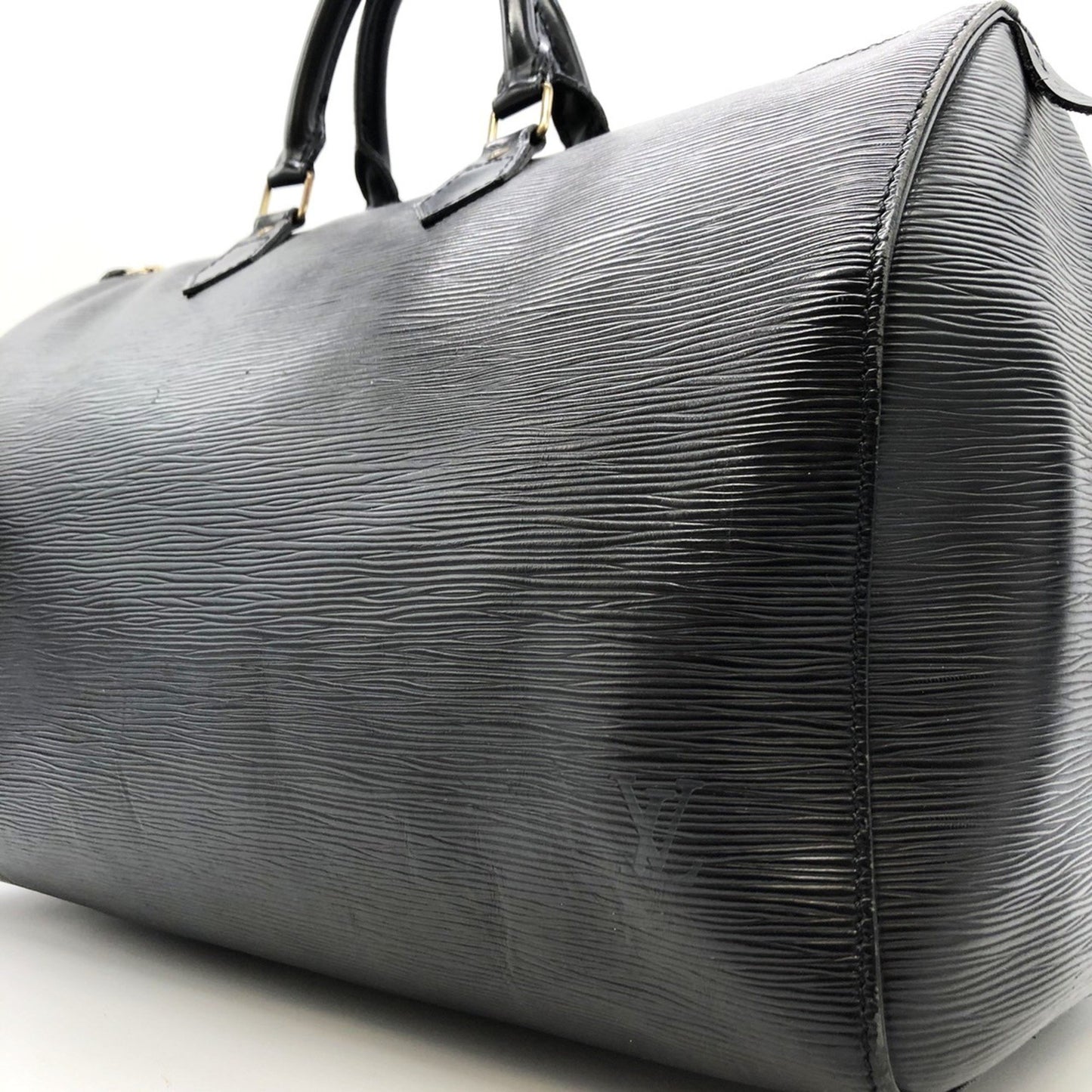 Louis Vuitton Speedy 40, Black, Leather, handbag