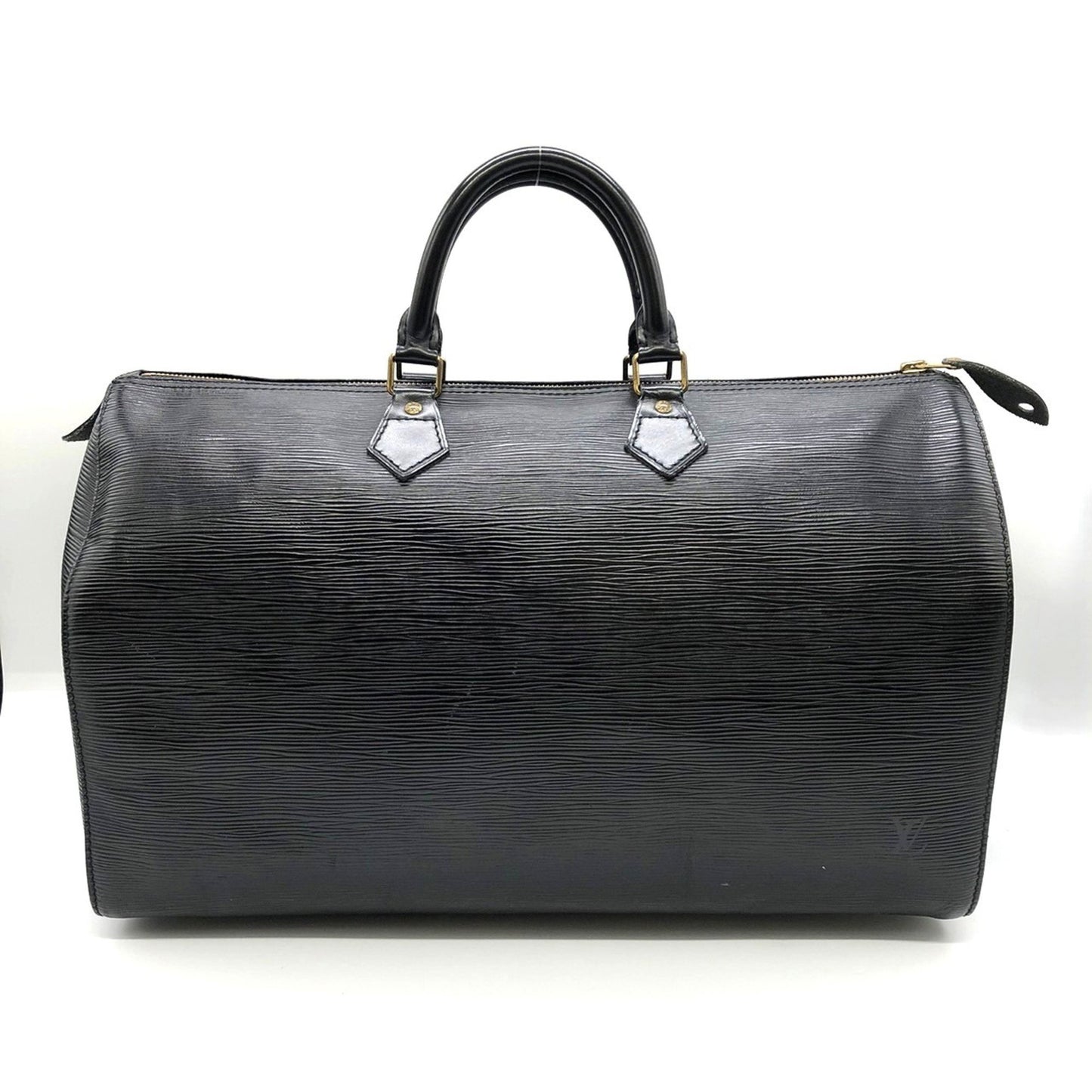 Louis Vuitton Speedy 40, Black, Leather, handbag