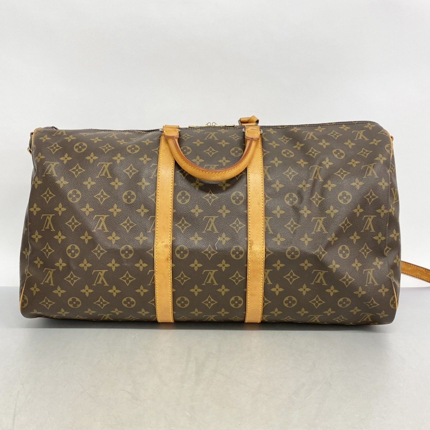 Louis Vuitton Keepall Bandoulière 55, Brown, Canvas, travel