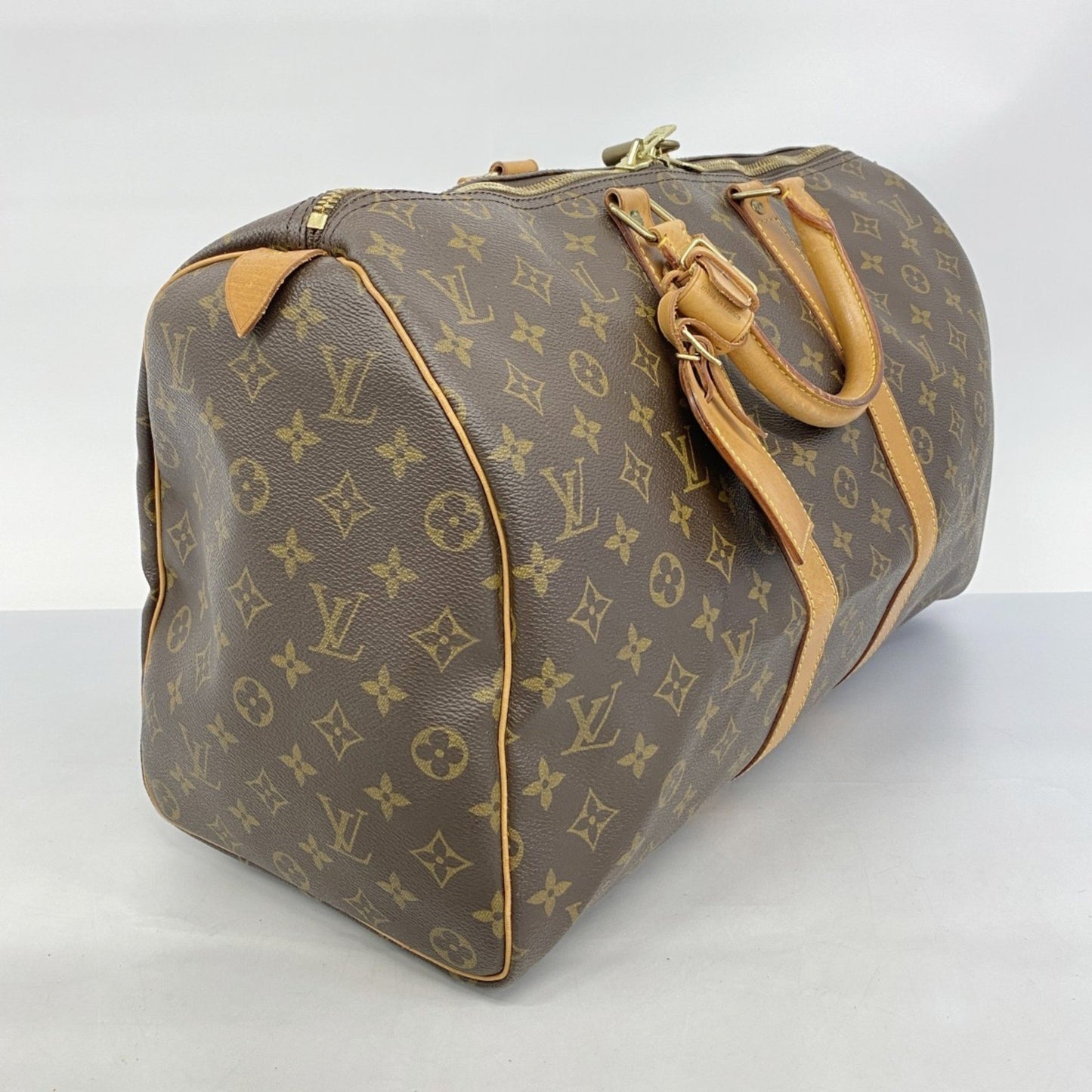 Louis Vuitton Keepall 45, Brown, Canvas, travel