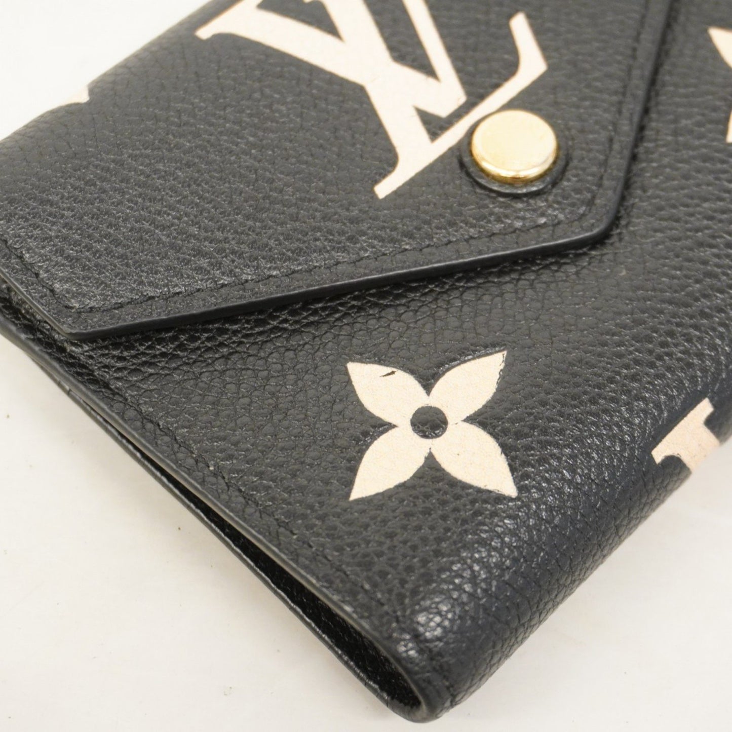 Louis Vuitton Victorine, Black, Leather, wallet