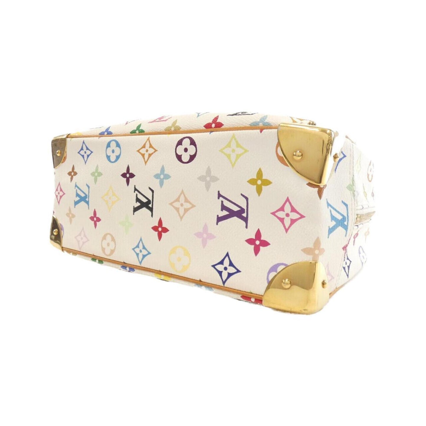 Louis Vuitton Alma, White, "CANVAS, LEATHER", handbag