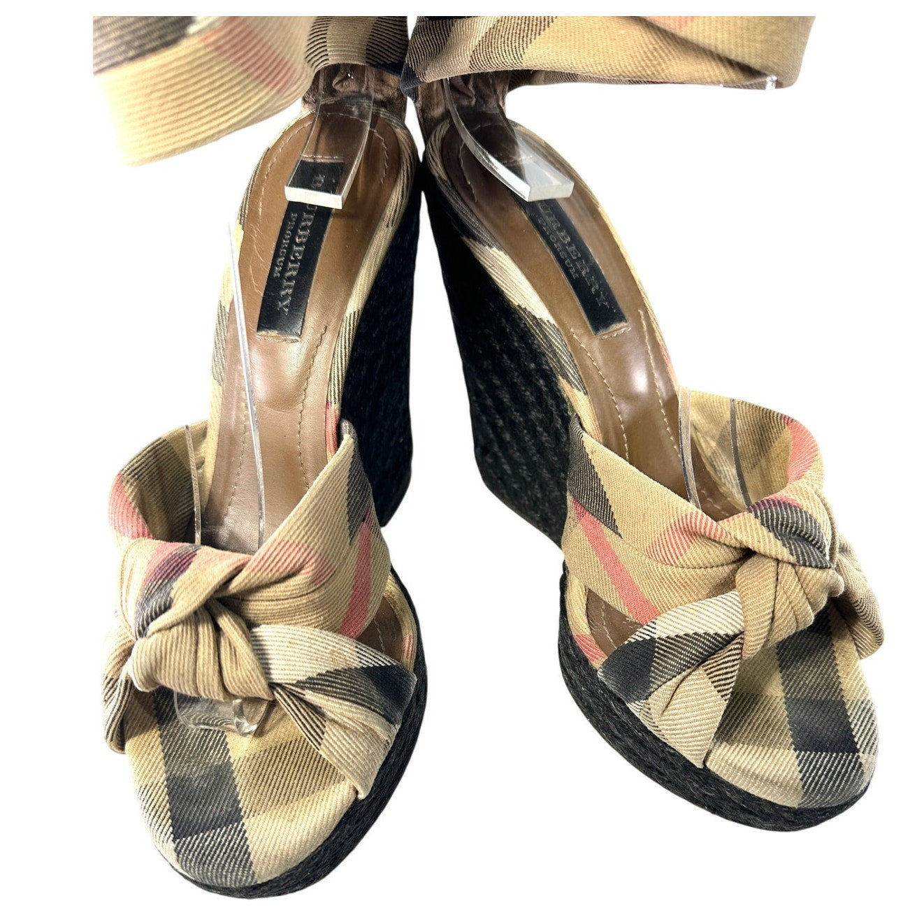 BURBERRY LONDON Nova Check Espadrille Wedges