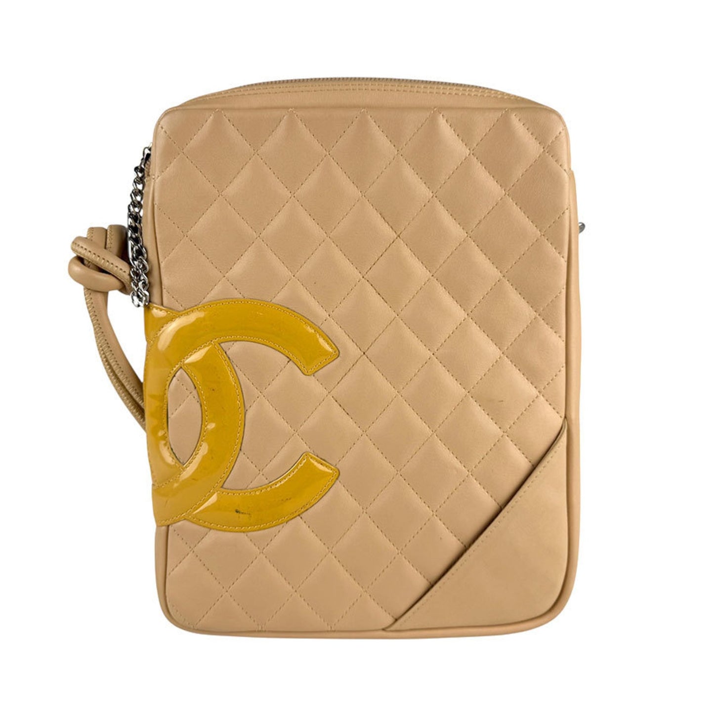 Chanel Cambon, Beige, Leather, shoulder