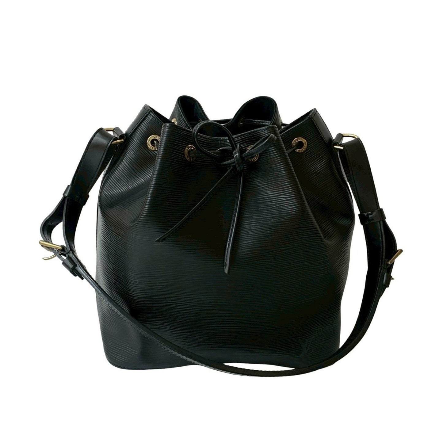 Louis Vuitton Petit Noé, Black, Leather, shoulder