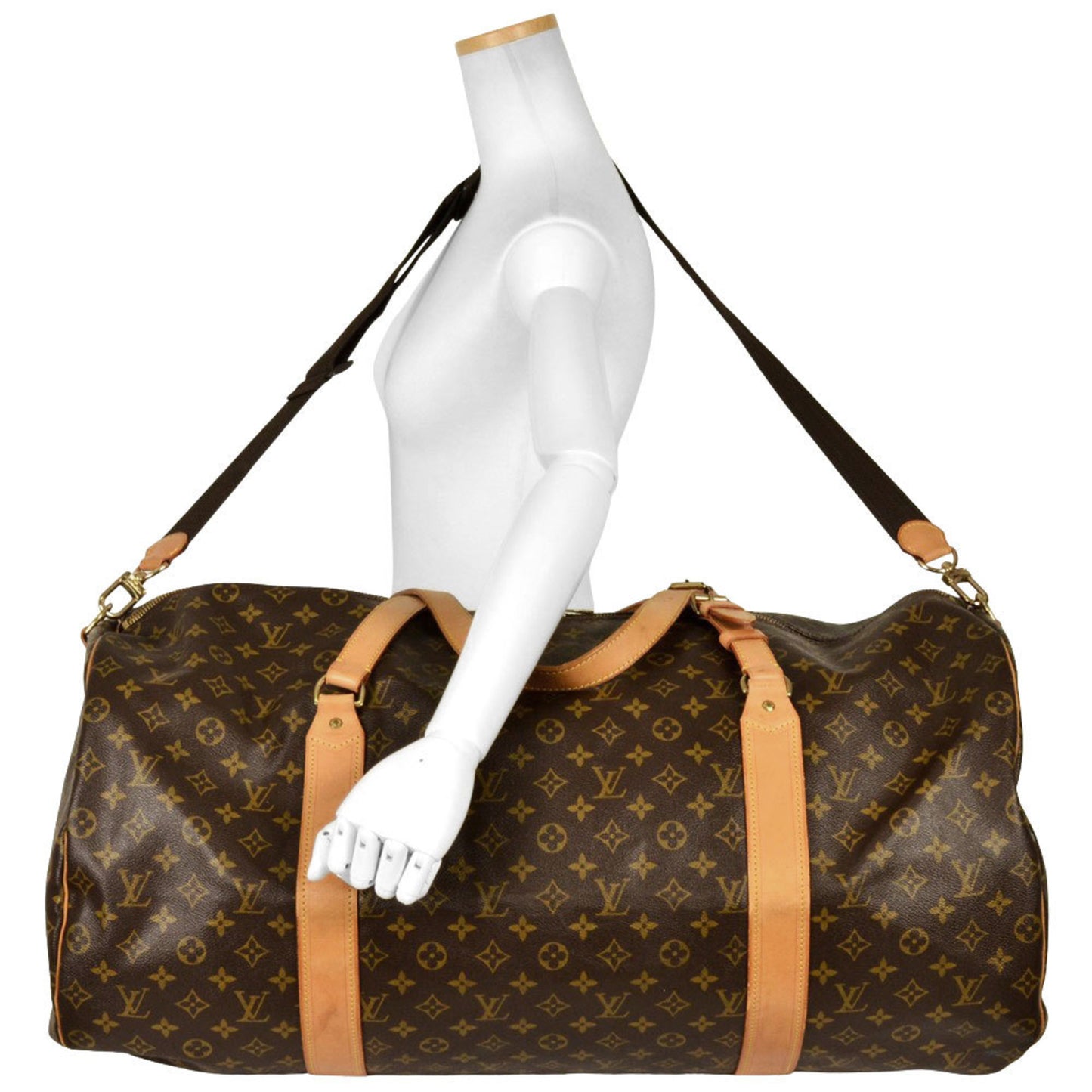 Louis Vuitton Polochon, Brown, Canvas, travel