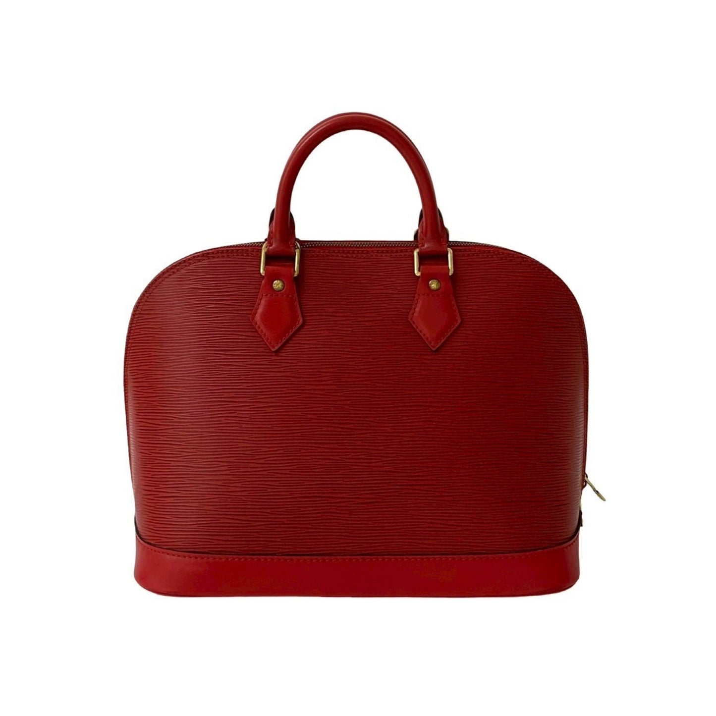 Louis Vuitton Alma, Red, Leather, tote