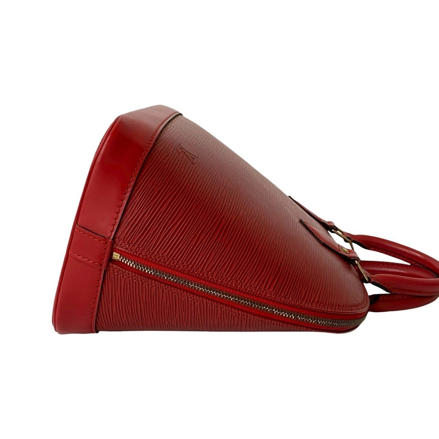 Louis Vuitton Alma, Red, Leather, tote