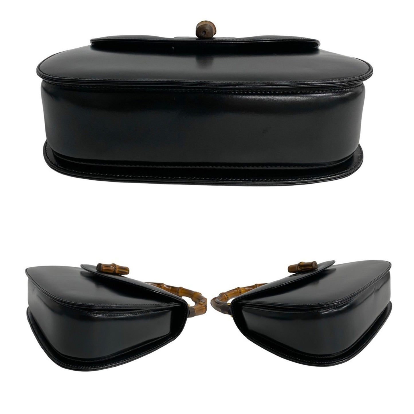 Gucci Bamboo, Black, Leather, handbag