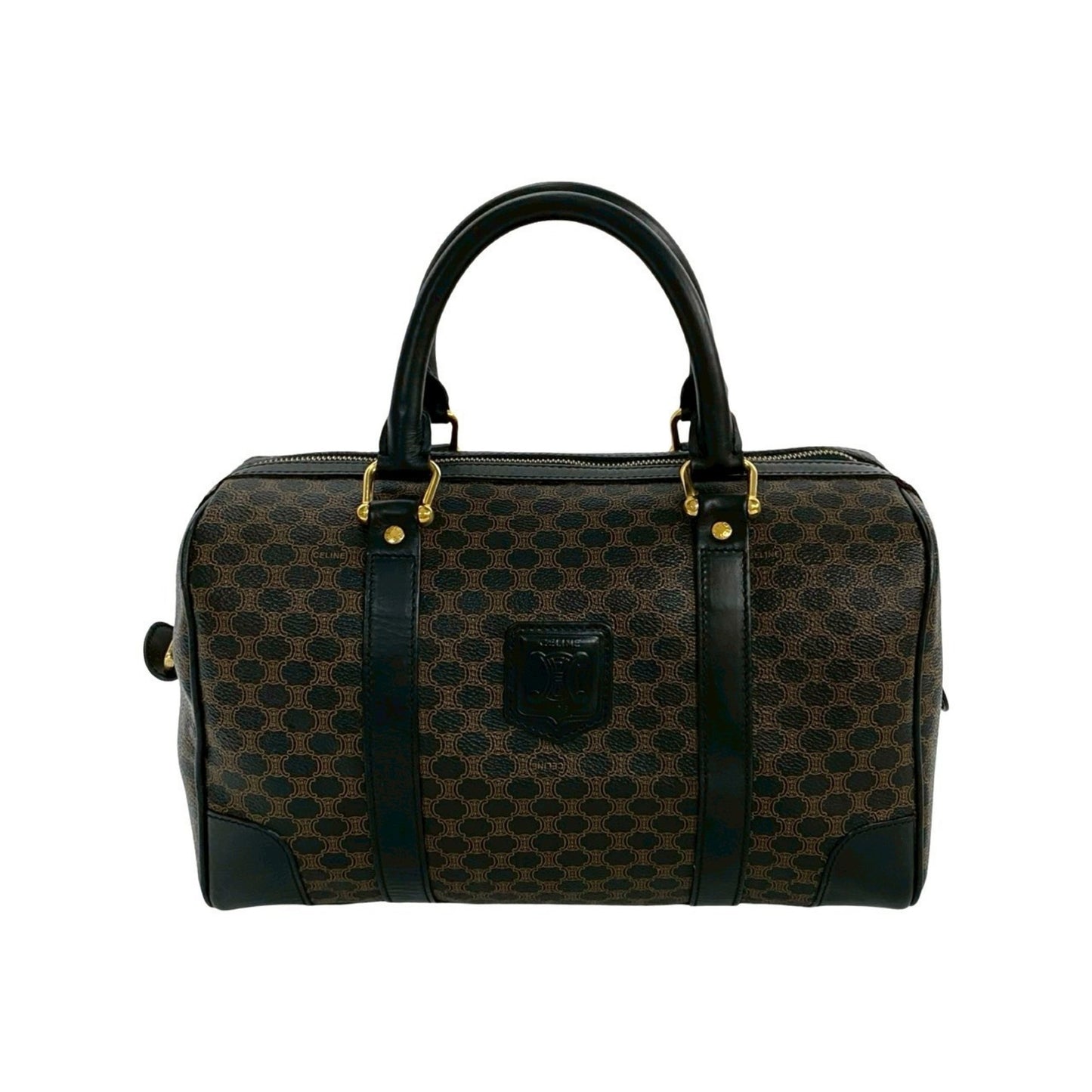 Céline Boston, Brown, Canvas, handbag