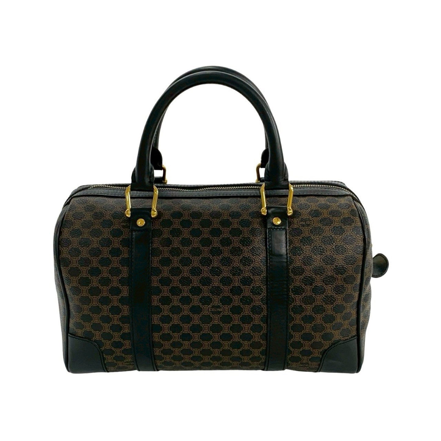 Céline Boston, Brown, Canvas, handbag